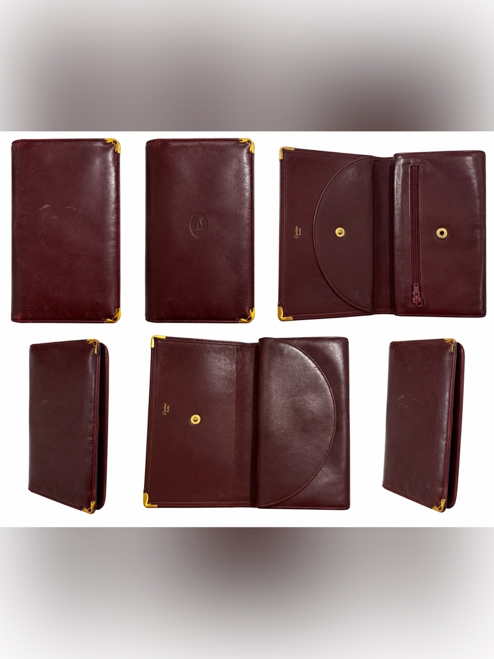 Vintage Cartier Must de Cartier Burgundy Long Wallet / Clutch ✨